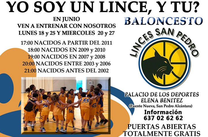 La campaña de captación del Club Linces Baloncesto San Pedro comienza el lunes