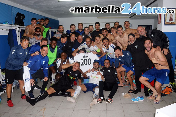 Añón celebra con victoria su partido 200 con la camiseta del Marbella FC