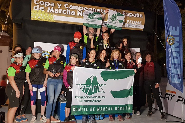 Englisova y Maestro, campeonas de España con la selección andaluza de Marcha Nórdica