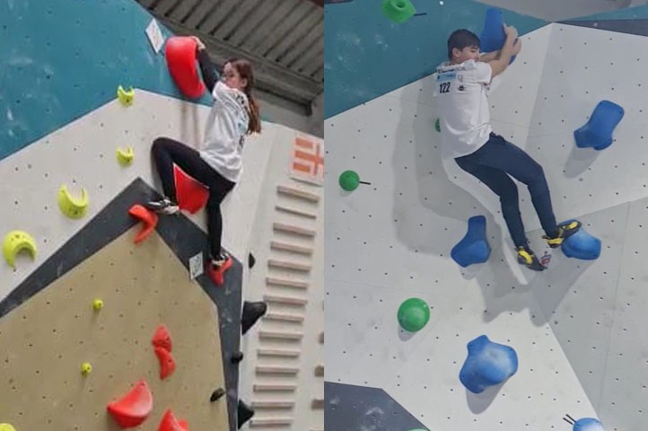 Ángela y Matías Sánchez destacan en la Copa Andaluza de escalada en bloque