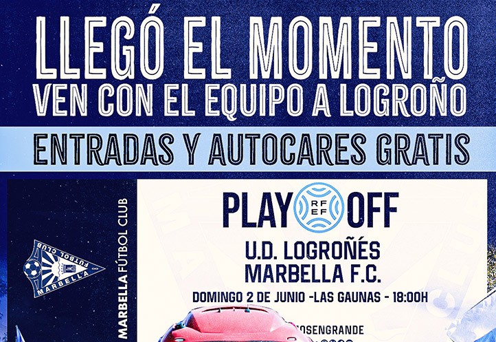 Entradas y autocares gratis para acompañar al Marbella en la final 