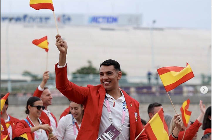 El marbellí Ayoub Ghadfa disfruta en la ceremonia inaugural de París 2024