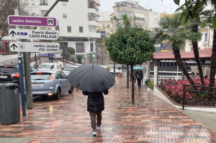 La borrasca deja casi seis litros en Marbella en apenas dos horas