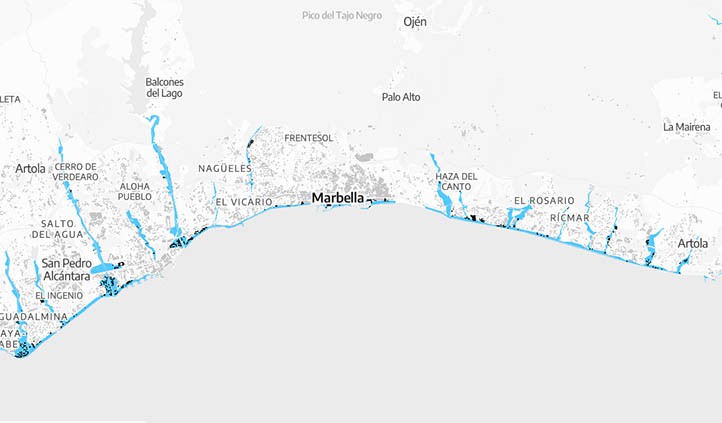 Marbella cuenta con más de 3.500 viviendas en zonas inundables