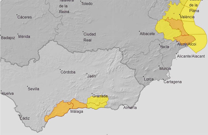 Meteorología avisa de fuertes lluvias esta semana en la Costa del Sol