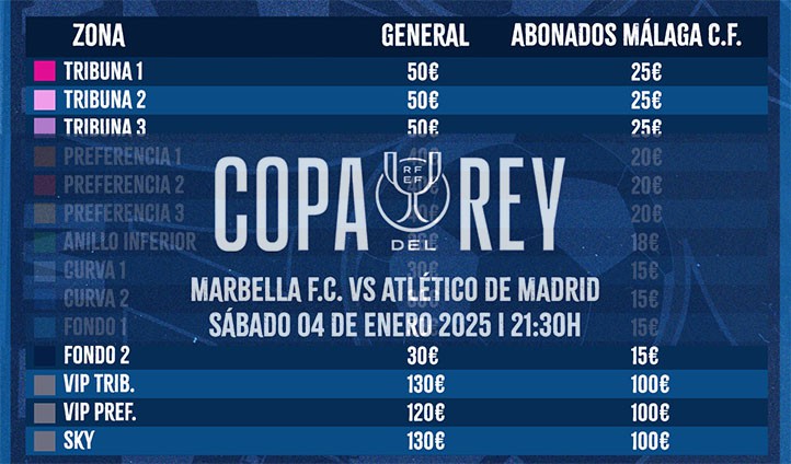 El Marbella FC pone las entradas entre 50 y 15 euros para llenar La Rosaleda