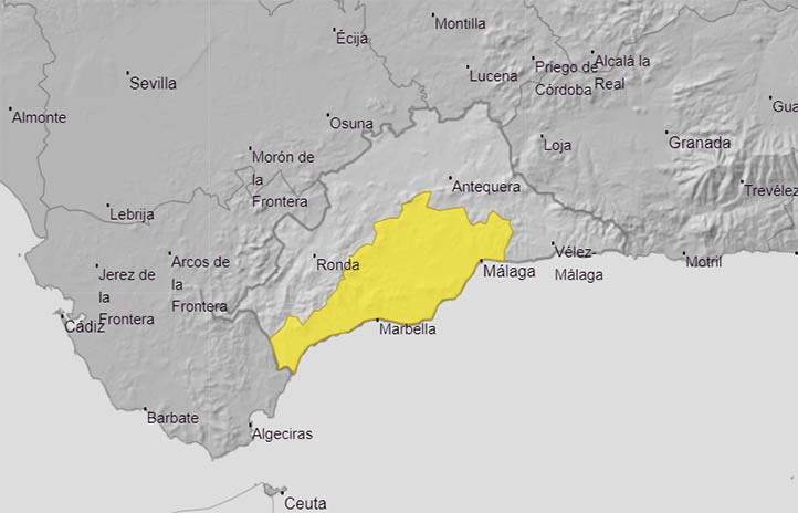 Marbella celebrará la Nochevieja con aviso amarillo por lluvias