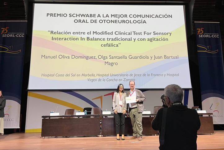 Premian a un otorrinolaringólogo del Hospital Costa del Sol en un congreso