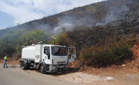 El incendio en la Costa del Sol tuvo su origen en una negligencia causada por una quema de residuos