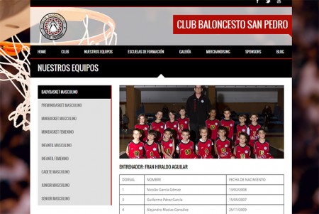 El Club Baloncesto San Pedro estrena nueva página web