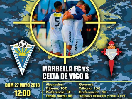 Ver el decisivo Marbella FC - Celta B costará entre 15 y 6 euros