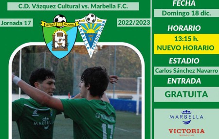 Cambio de horario en el derbi juvenil entre Vázquez y Marbella