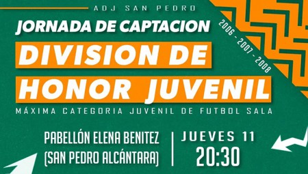 El ADJ San Pedro busca jugadores este jueves para División de Honor