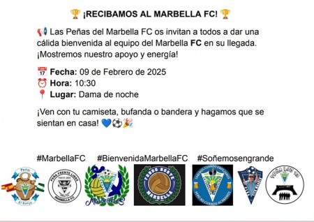 Las peñas del Marbella FC se citan para recibir este domingo al equipo